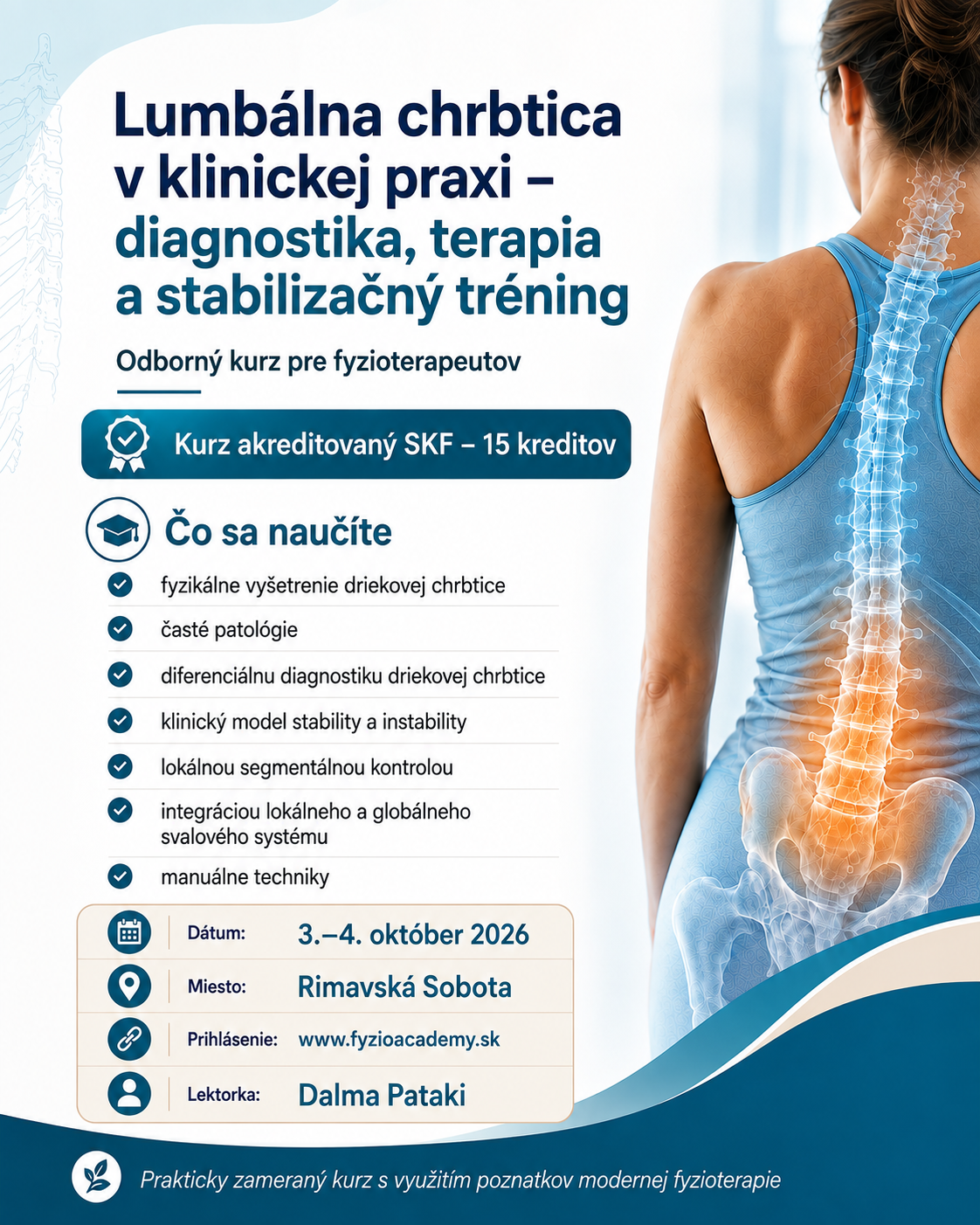 Lumbálna chrbtica v klinickej praxi – diagnostika, terapia a stabilizačný tréning